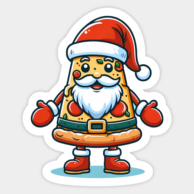 Funny Santa as Pizza Xmas, Love Pizza Sticker by logiamerch